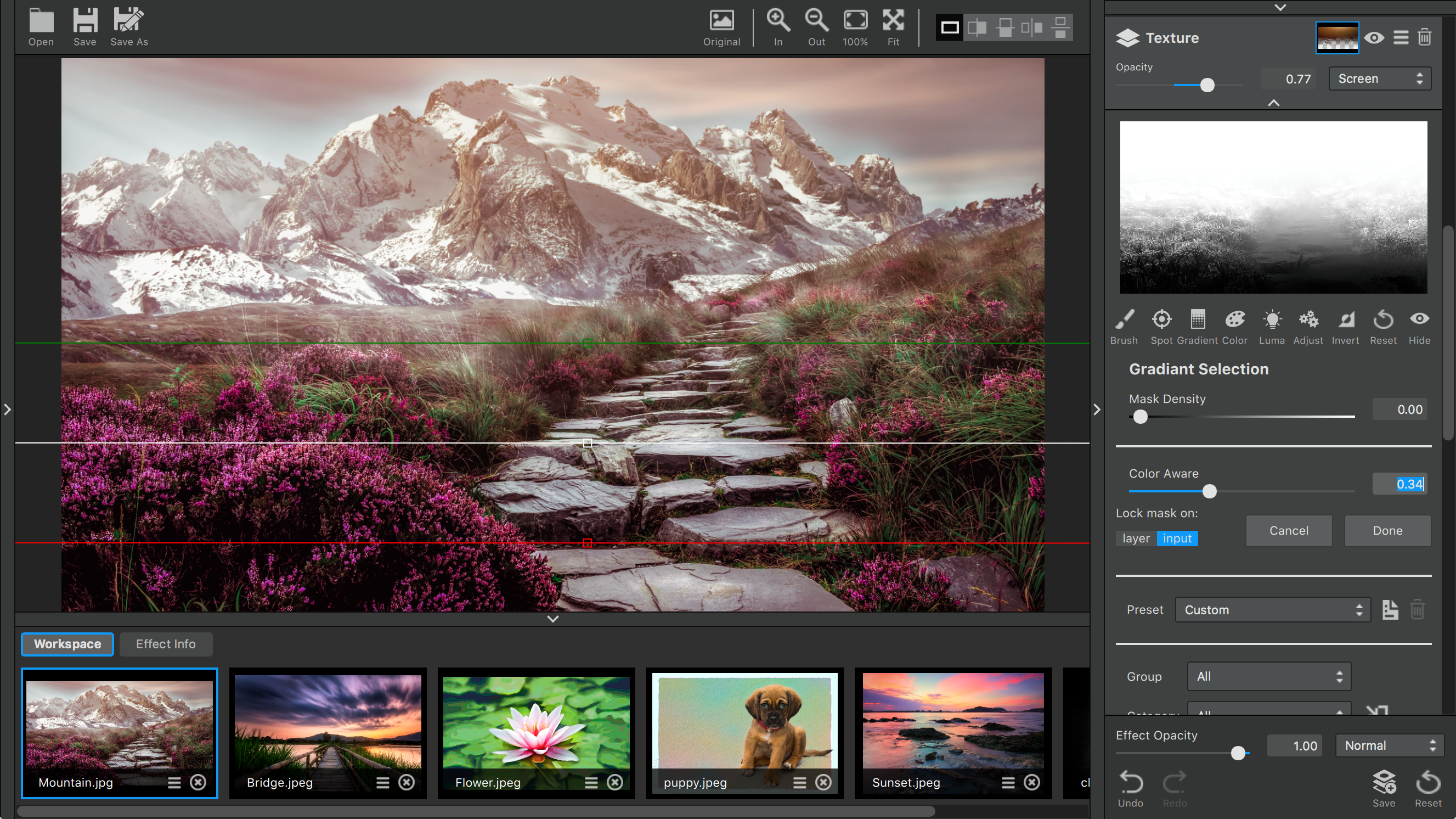 Applying a Gradient Mask to the Texture Adjustment