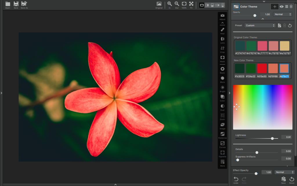 How to use the Color Theme Adjustment