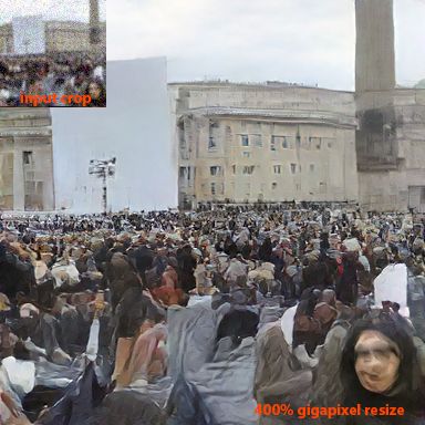 A.I. Gigapixel resize noisy image to 400%