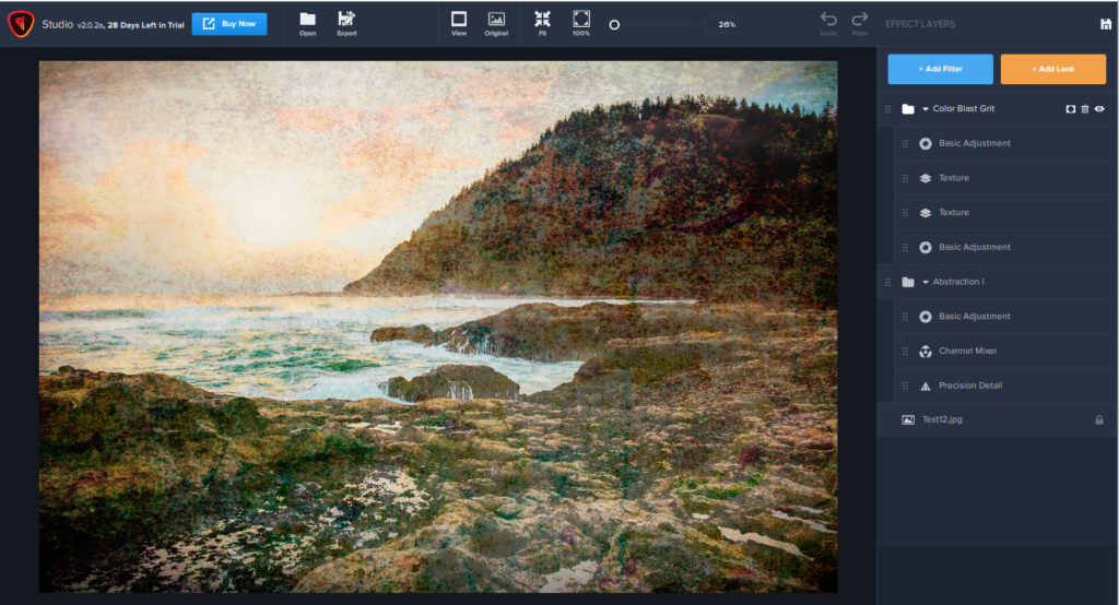 using adjustments in topaz texture effects 2